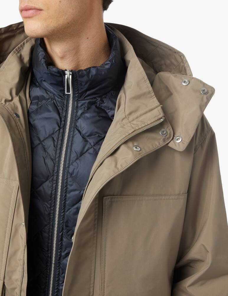 rinascente Emporio Armani Chest pocket nylon hooded jacket - beige