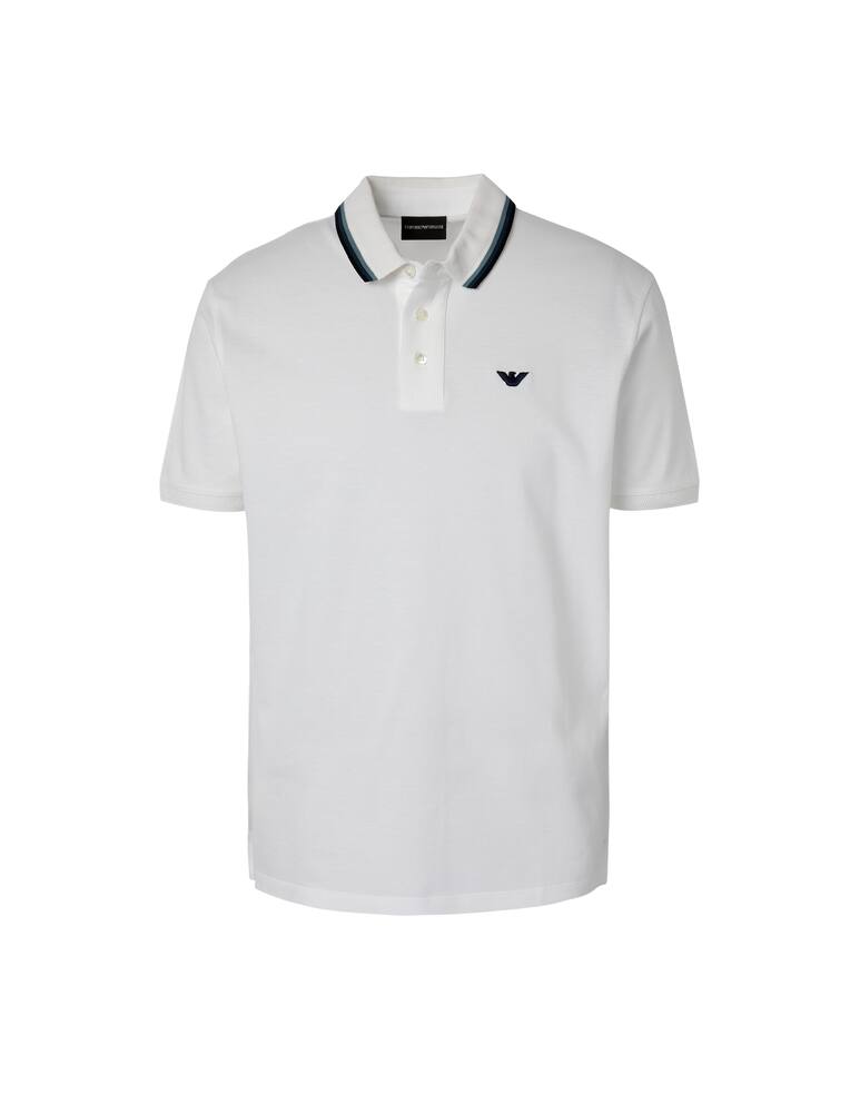 rinascente Emporio Armani Embroidered chest small eagle logo polo - white