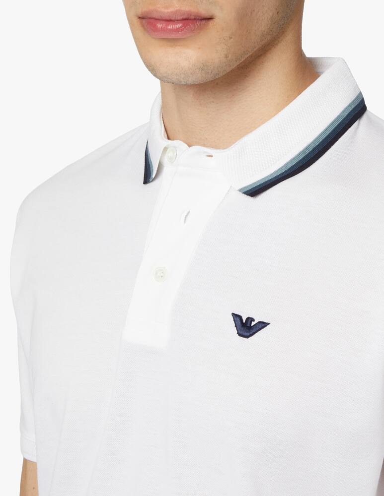 rinascente Emporio Armani Embroidered chest small eagle logo polo - white