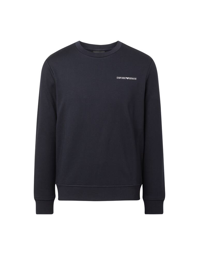 rinascente Emporio Armani Chest small logo basic sweatshirt - blue