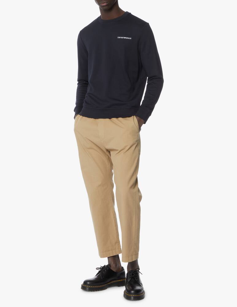 rinascente Emporio Armani Chest small logo basic sweatshirt - blue