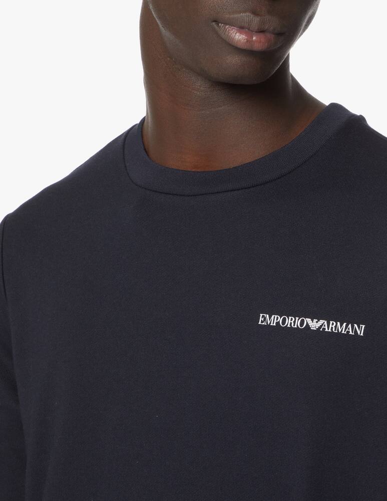 rinascente Emporio Armani Chest small logo basic sweatshirt - blue