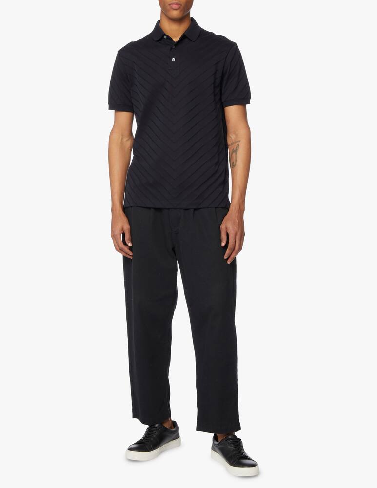 rinascente Emporio Armani Chevronne jacquard polo - blue