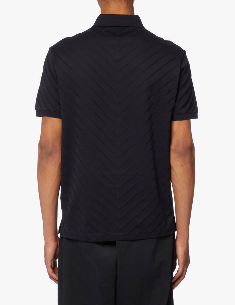 rinascente Emporio Armani Chevronne jacquard polo - blue