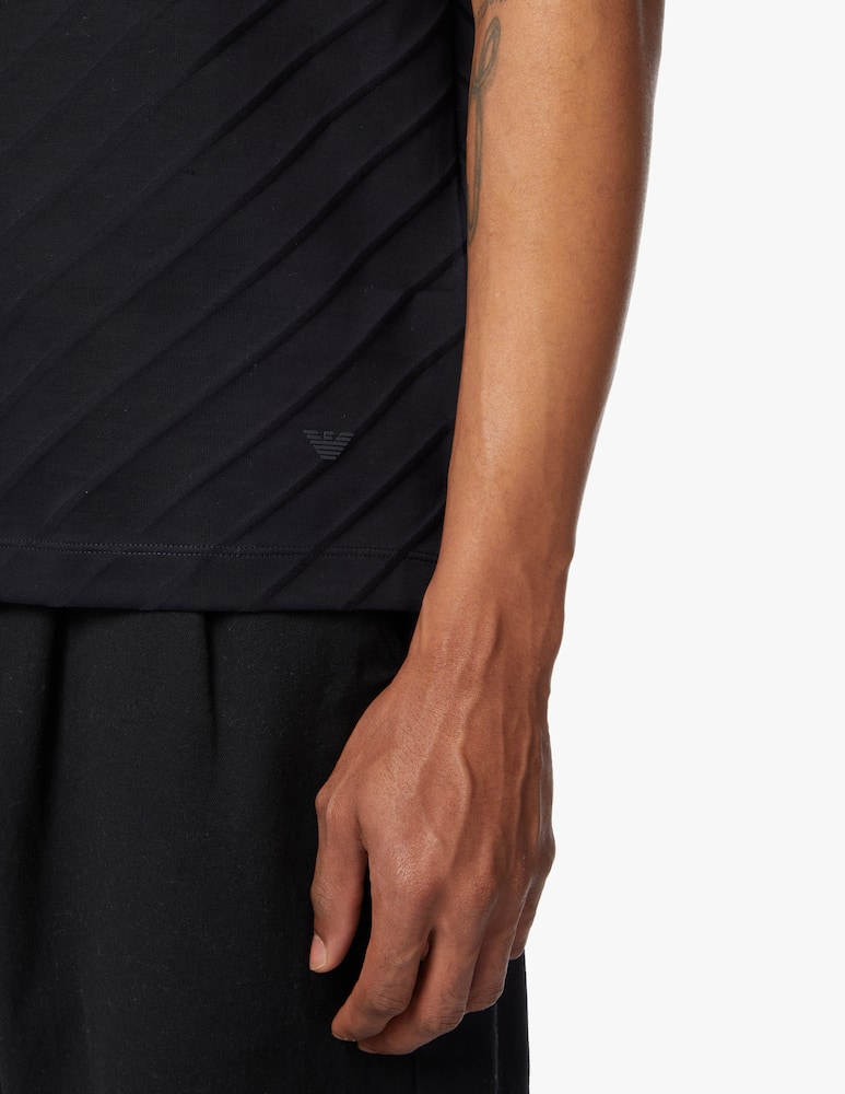 rinascente Emporio Armani Chevronne jacquard polo - blue