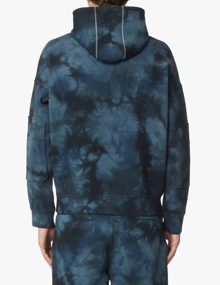rinascente Emporio Armani Felpa con cappuccio tye dye - grigio