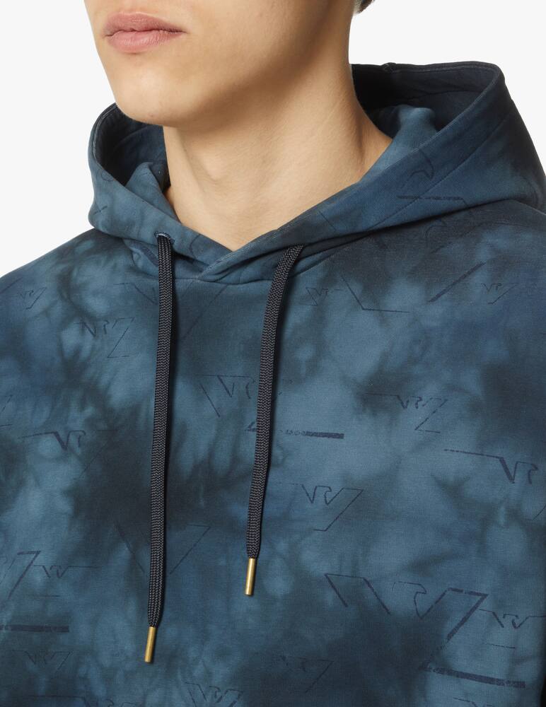 rinascente Emporio Armani Felpa con cappuccio tye dye - grigio