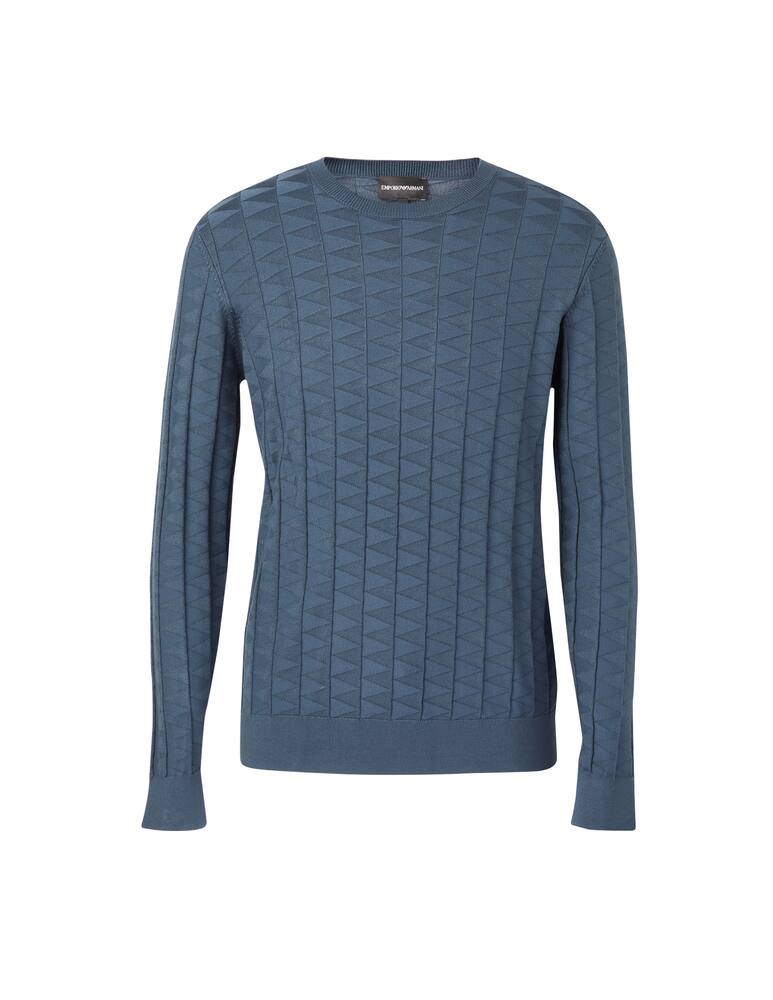 rinascente Emporio Armani Viscose chevronne sweater - blue