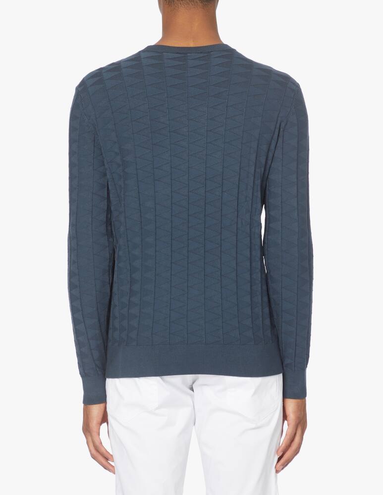rinascente Emporio Armani Viscose chevronne sweater - blue