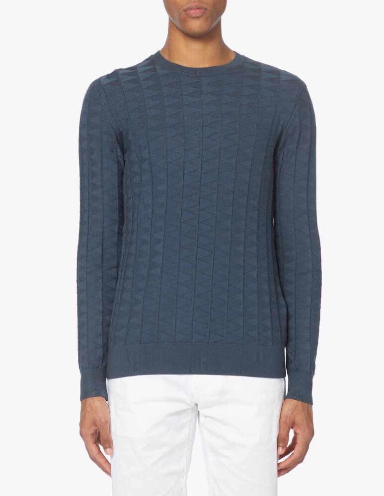 rinascente Emporio Armani Viscose chevronne sweater - blue