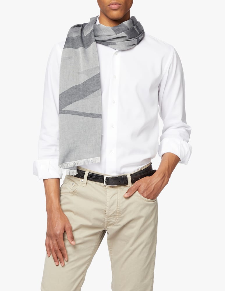 rinascente Emporio Armani 53x177 maxi logo scarf - blue