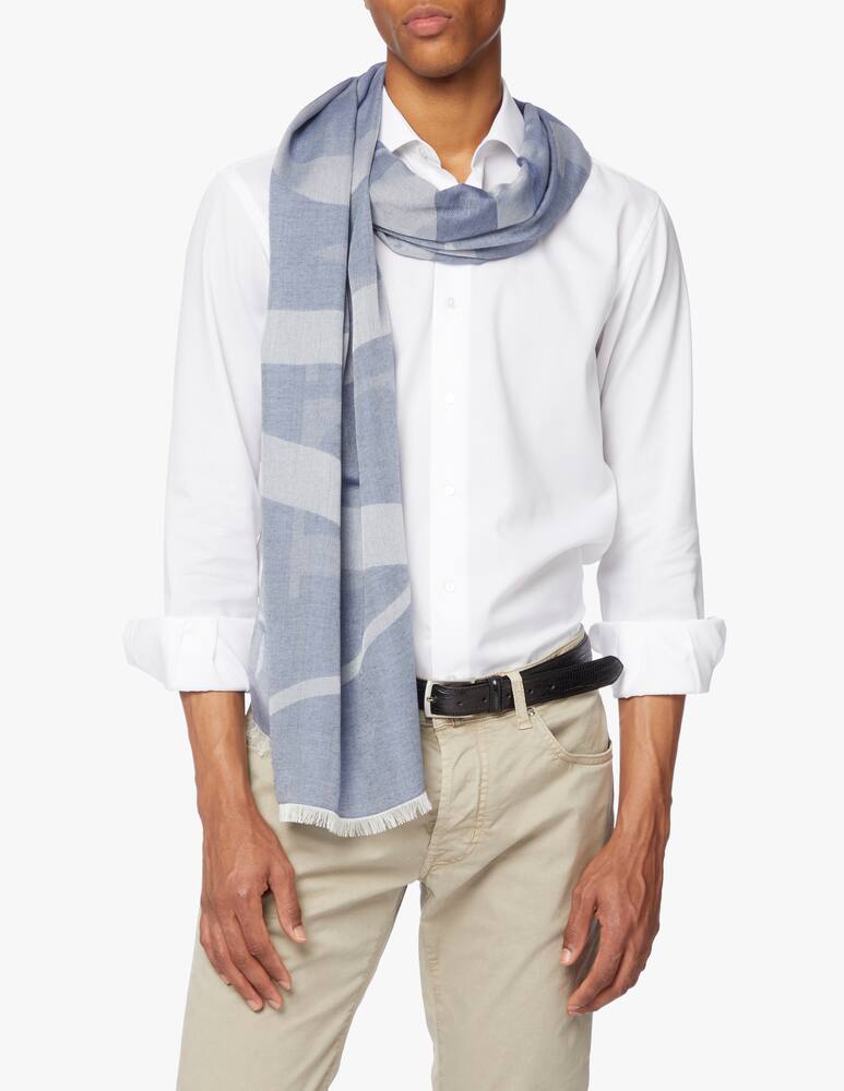 rinascente Emporio Armani Sciarpa 53x177 con maxi logo - blu