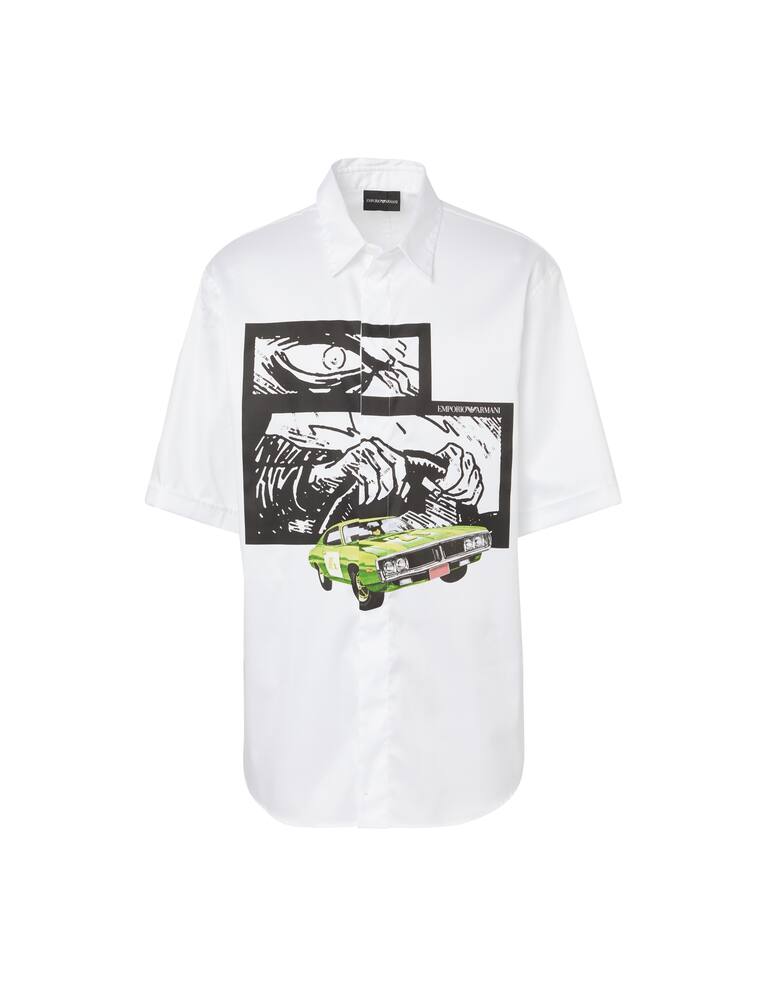 rinascente Emporio Armani Short sleeve shirt auto print - white