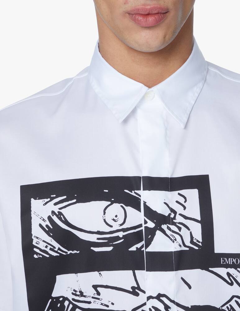 rinascente Emporio Armani Short sleeve shirt auto print - white