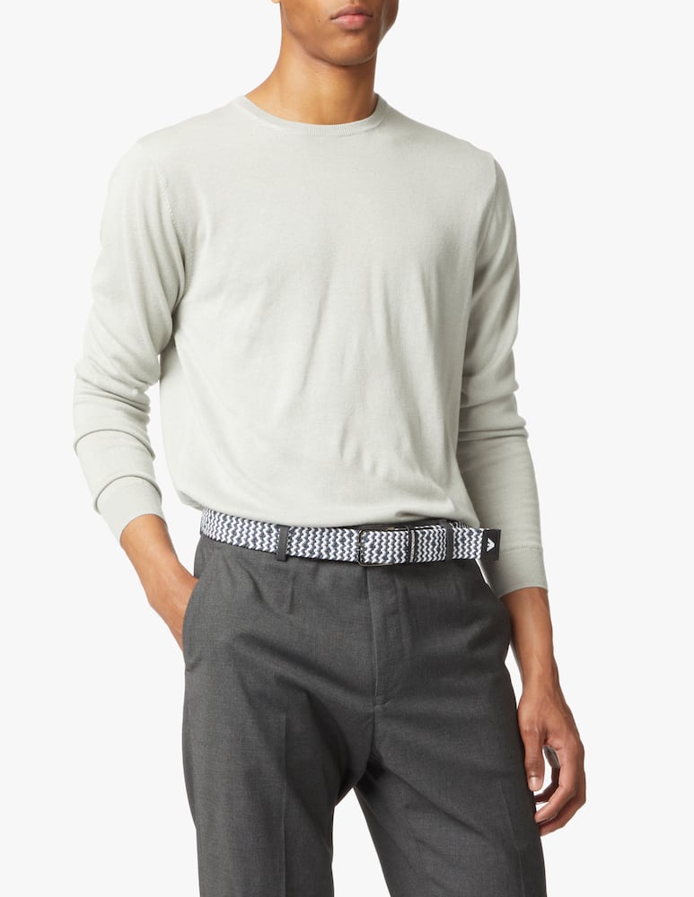 Emporio Armani 35 textile belt with leather details - multi - picture 2 Emporio Armani 35 textile belt with leather details - multi - picture 2