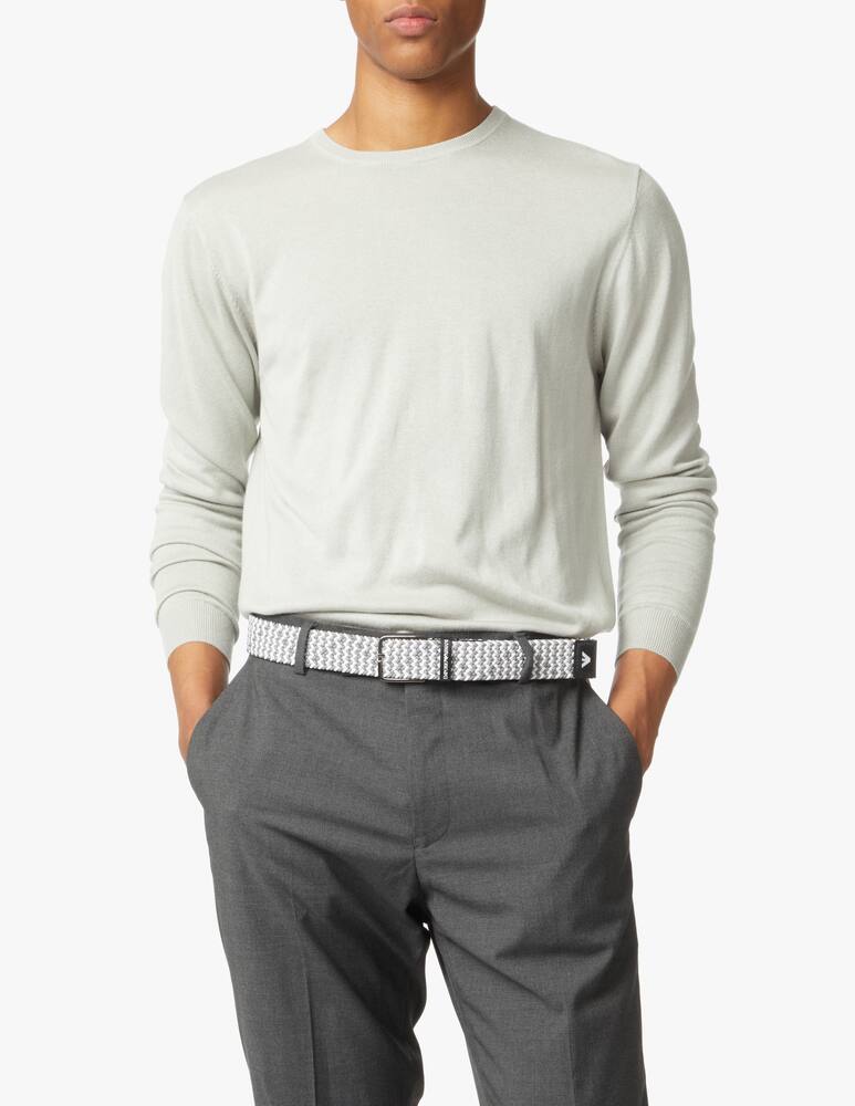 rinascente Emporio Armani Cinturain tessuto con dettagli in pelle 35mm - multicolor