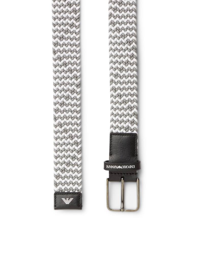 rinascente Emporio Armani Cinturain tessuto con dettagli in pelle 35mm - multicolor