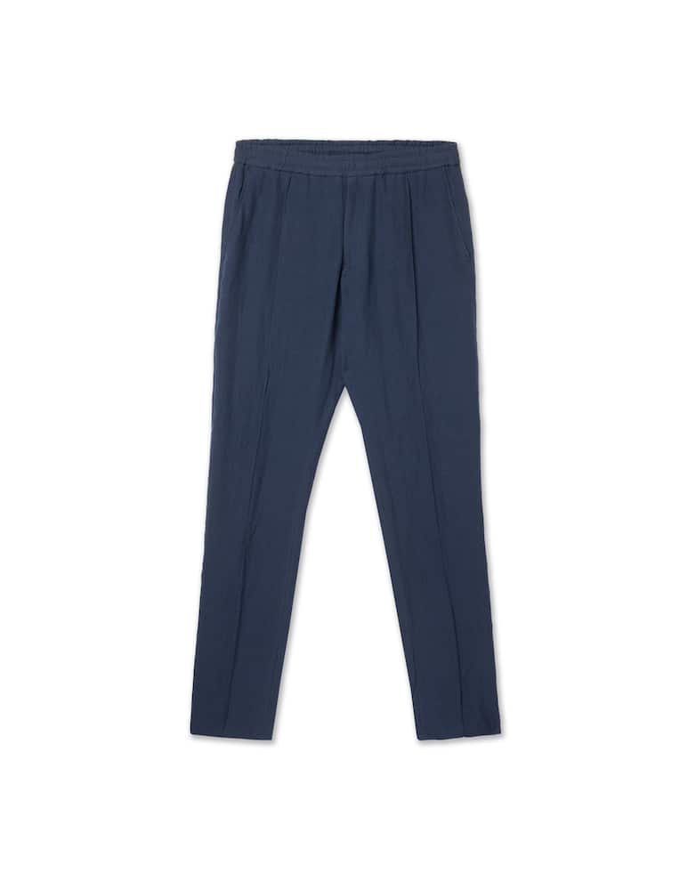 rinascente Emporio Armani Linen delave coulisse jogger pant - blue
