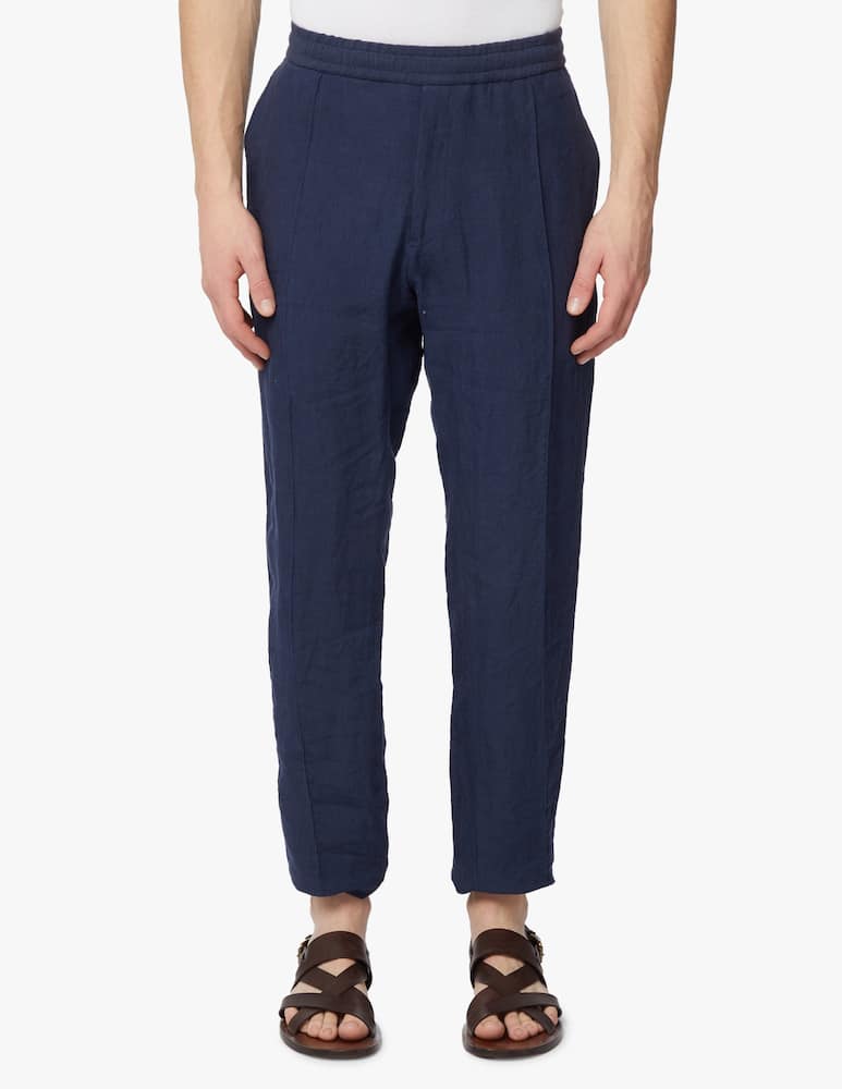 rinascente Emporio Armani Linen delave coulisse jogger pant - blue