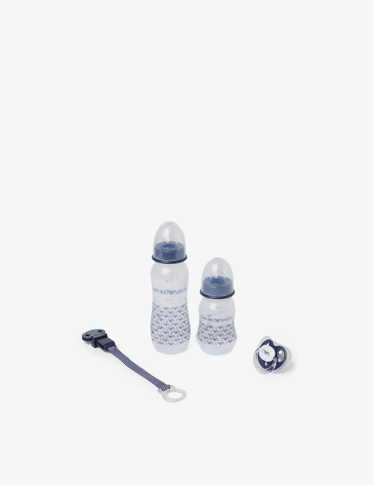 Emporio Armani Set 2 biberon ciuccio e clip - immagine 1 Emporio Armani Set 2 biberon ciuccio e clip - immagine 1