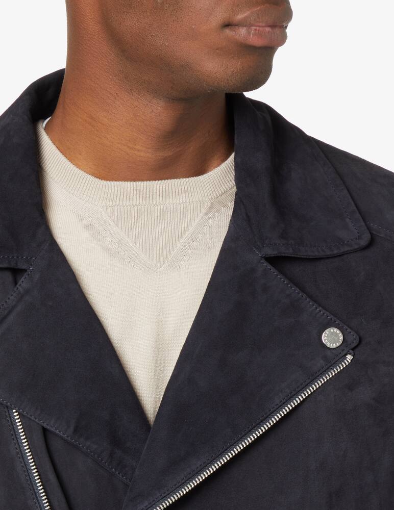 rinascente Armani Exchange Suede biker jacket - Blue