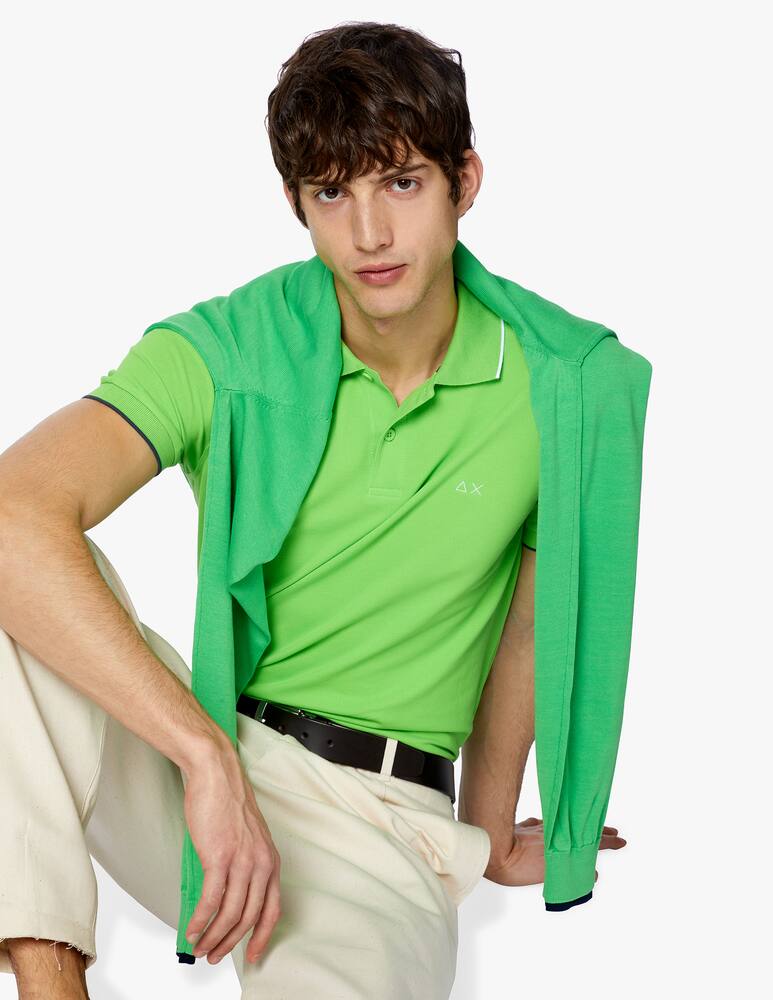 rinascente Sun68 Polo small stripe on collar