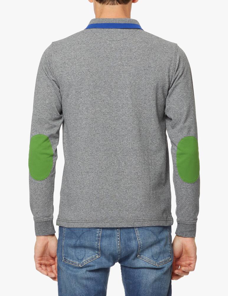 rinascente Sun68 Long sleeve polo shirt with contrast border and stripe