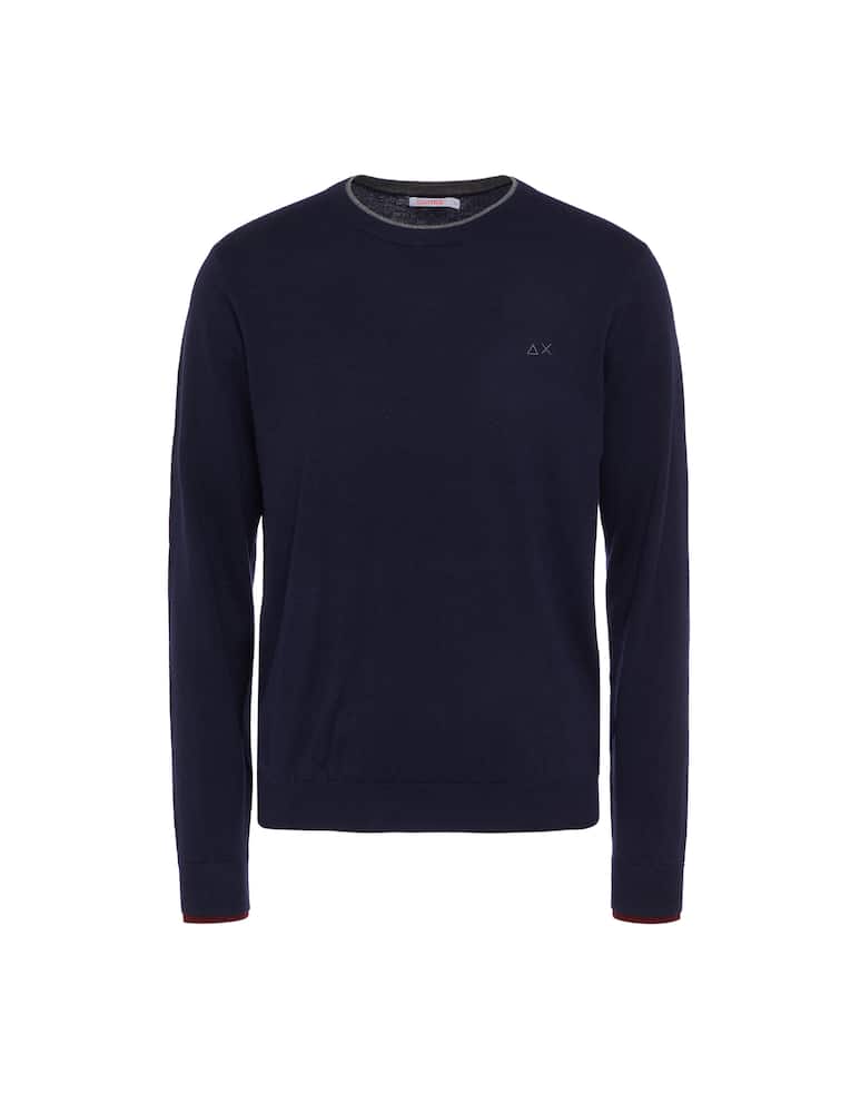 rinascente Sun68 Maglione girocollo in cotone e lana con doppia costina