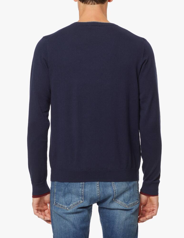 rinascente Sun68 Maglione girocollo in cotone e lana con doppia costina