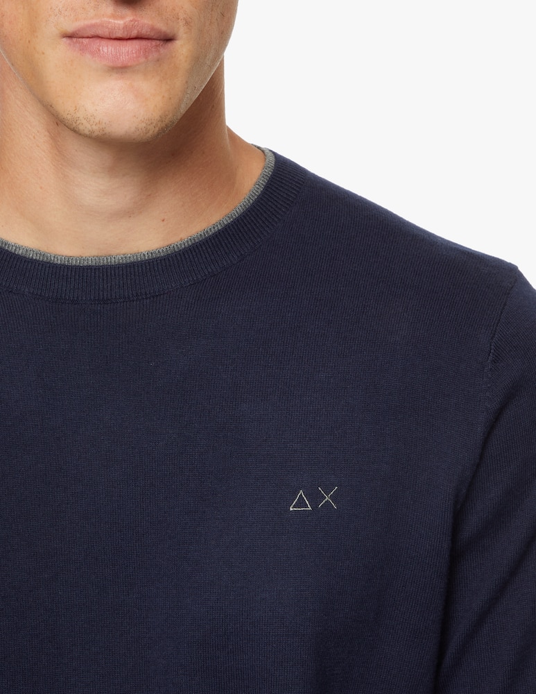 rinascente Sun68 Maglione girocollo in cotone e lana con doppia costina