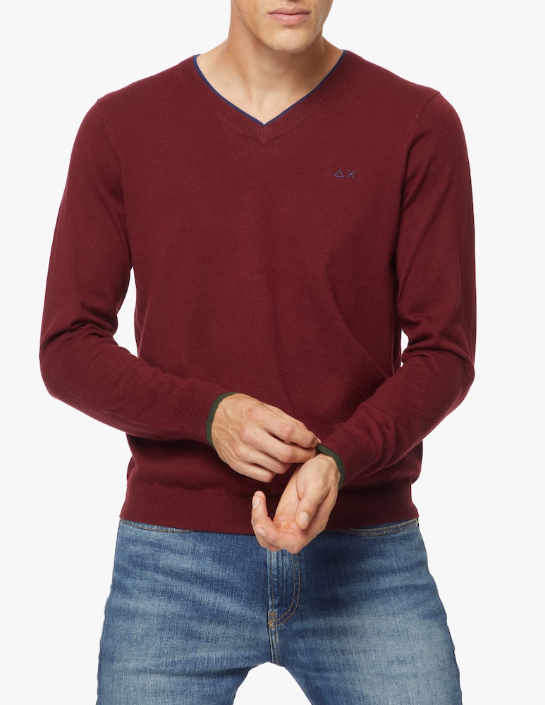 rinascente Sun68 Maglione collo a v con doppia costina