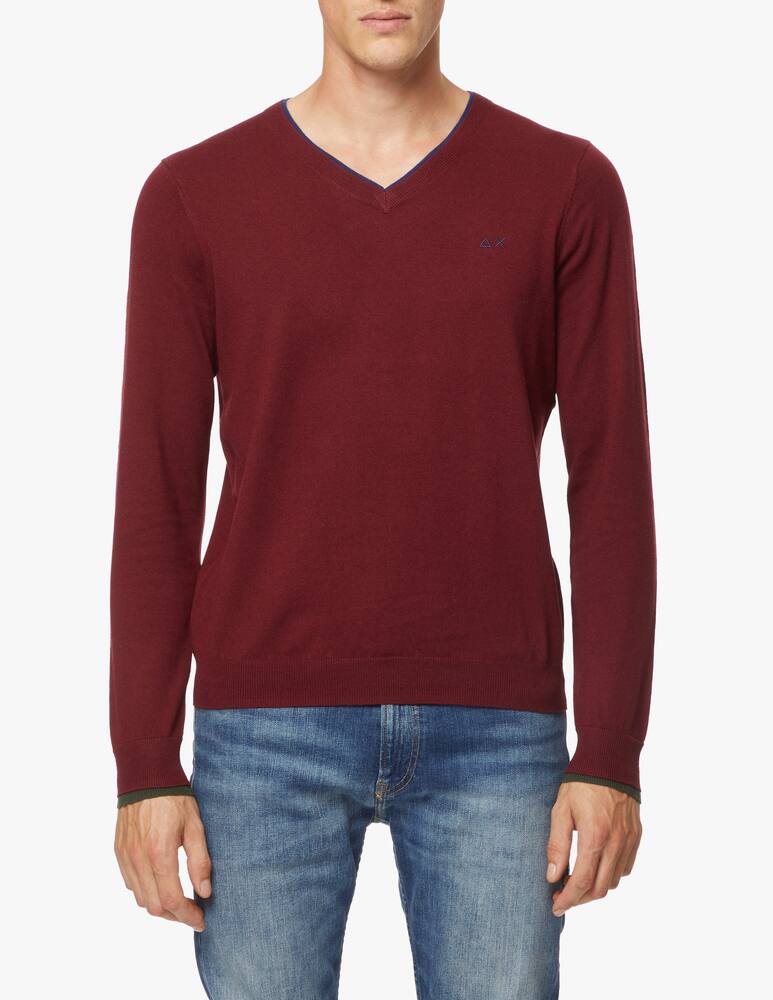 rinascente Sun68 Maglione collo a v con doppia costina