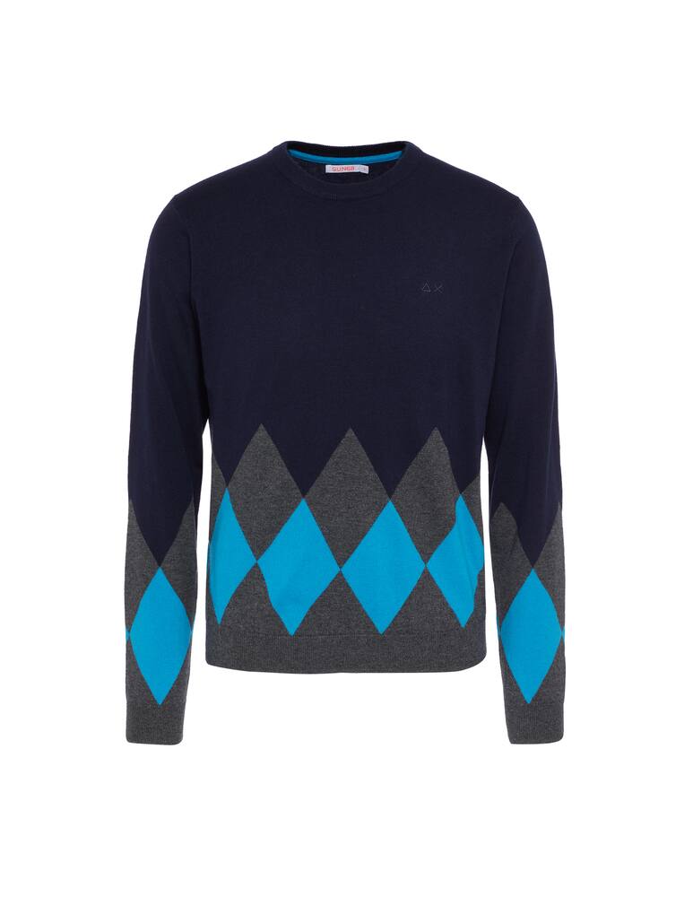 Sun68 Maglione girocollo con rombi multicolor - immagine 1 Sun68 Maglione girocollo con rombi multicolor - immagine 1