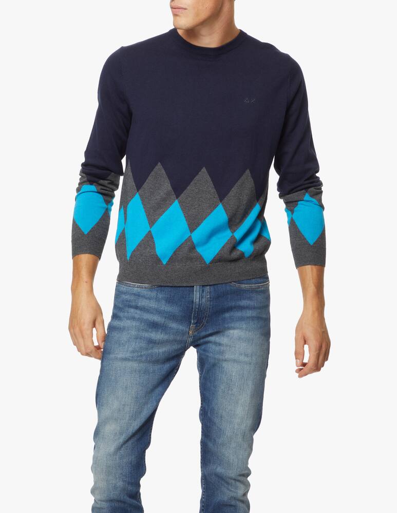 Sun68 Maglione girocollo con rombi multicolor - immagine 2 Sun68 Maglione girocollo con rombi multicolor - immagine 2