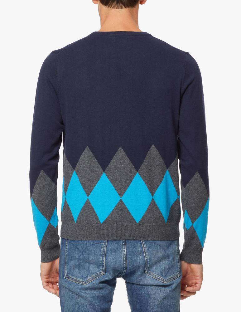 rinascente Sun68 Maglione girocollo con rombi multicolor