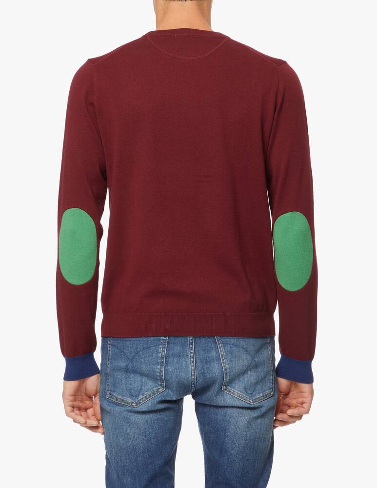 rinascente Sun68 Cotton and wool crewneck sweater with contrast patch