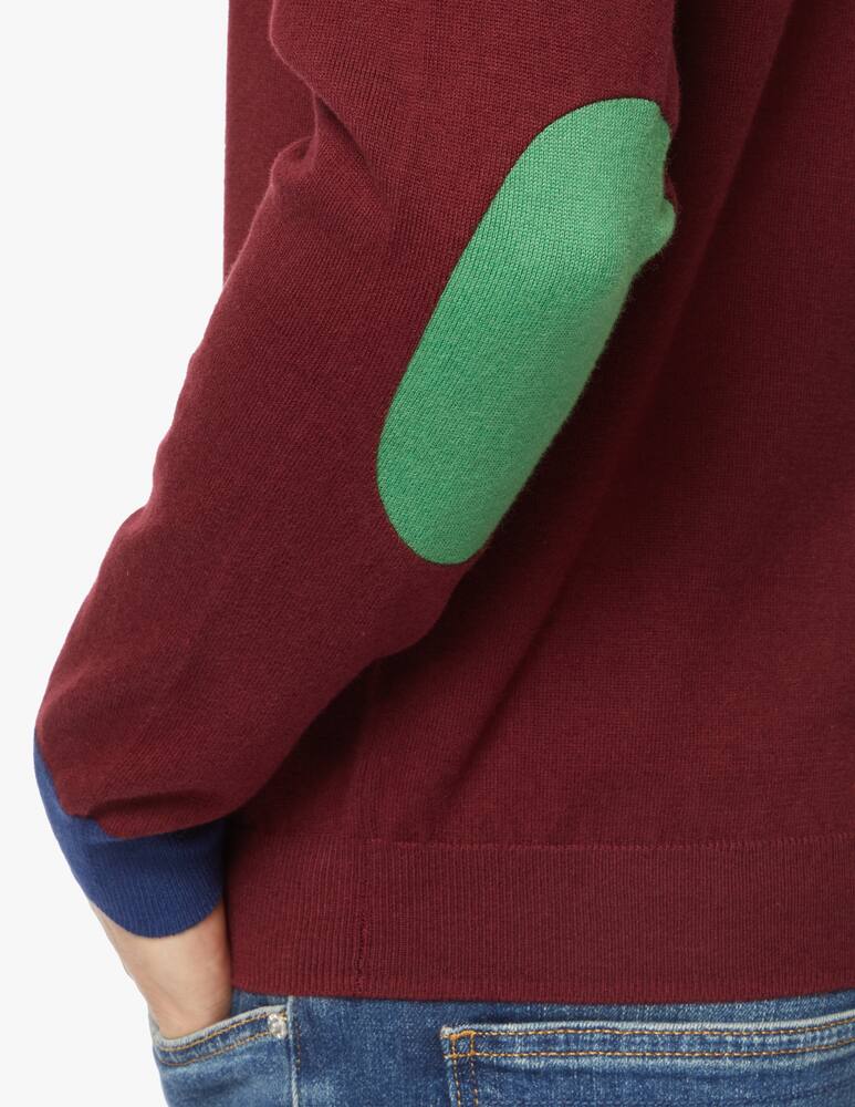 rinascente Sun68 Cotton and wool crewneck sweater with contrast patch