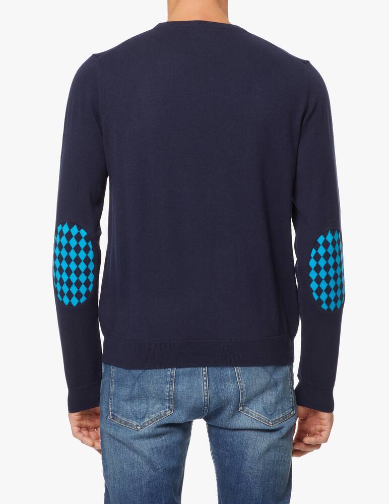 rinascente Sun68 Maglione girocollo in cotone e lana con quadri e taschino