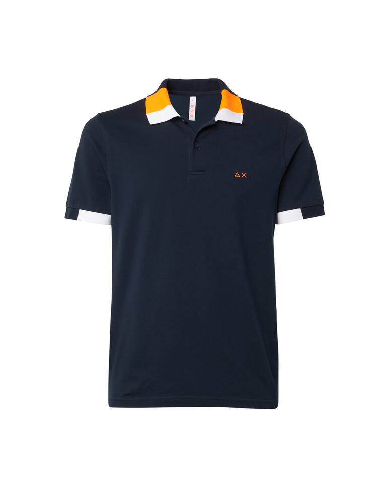 rinascente Sun68 Polo manica e colletto fluo