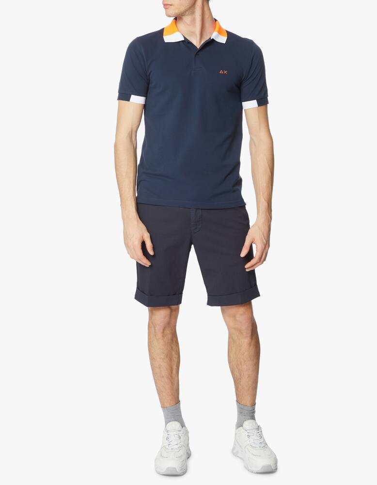 rinascente Sun68 Polo manica e colletto fluo