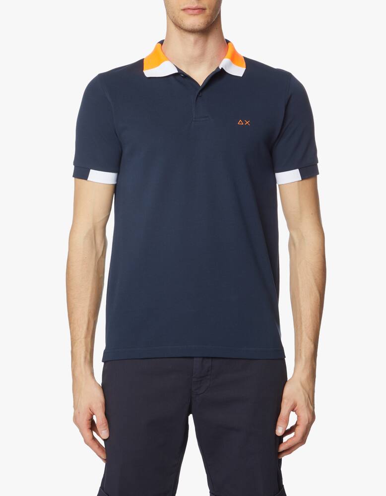 rinascente Sun68 Polo manica e colletto fluo