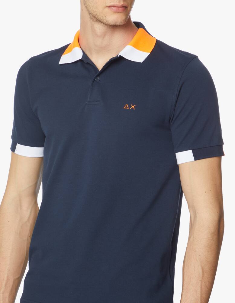 rinascente Sun68 Polo manica e colletto fluo