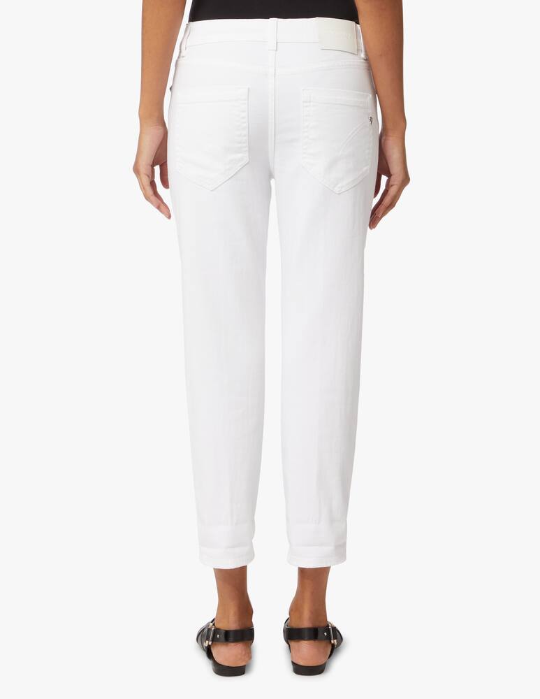 rinascente Dondup Jeans boyfriend con bottoni gioiello - bianco