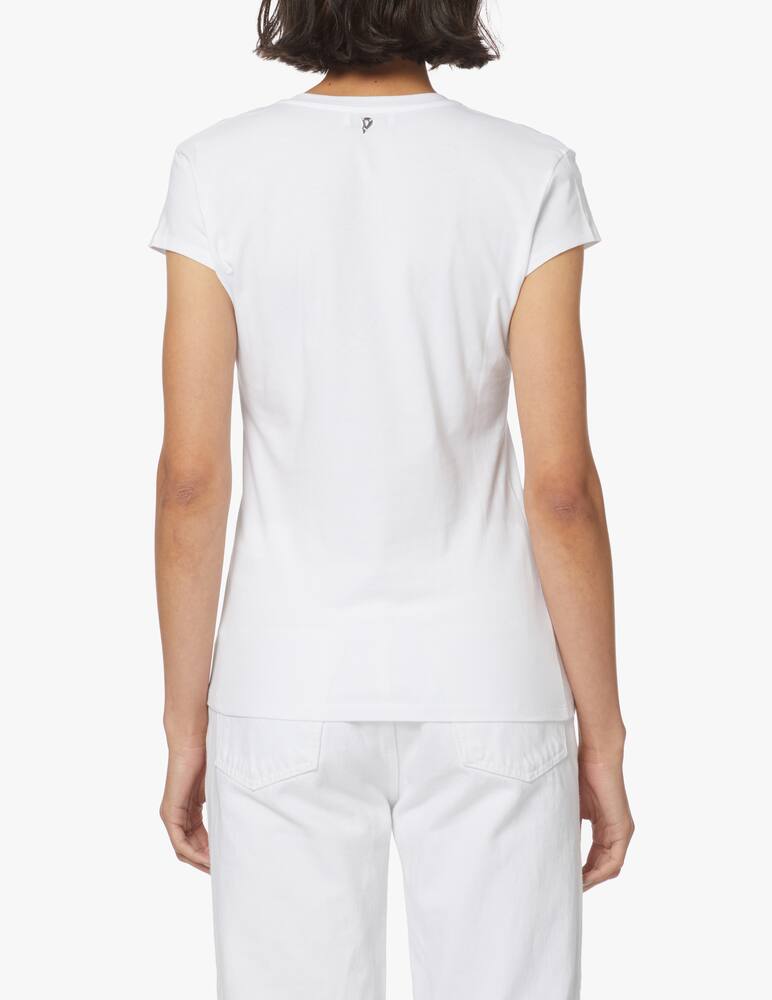 Dondup T-shirt con collo a v - bianco - immagine 3 Dondup T-shirt con collo a v - bianco - immagine 3