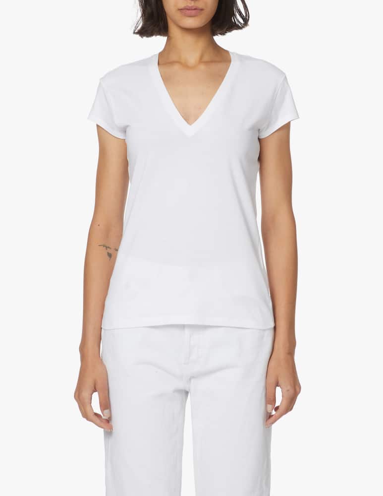 Dondup T-shirt con collo a v - bianco - immagine 1 Dondup T-shirt con collo a v - bianco - immagine 1