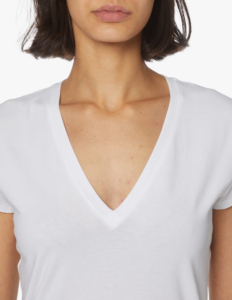 Dondup T-shirt con collo a v - bianco - immagine 4 Dondup T-shirt con collo a v - bianco - immagine 4