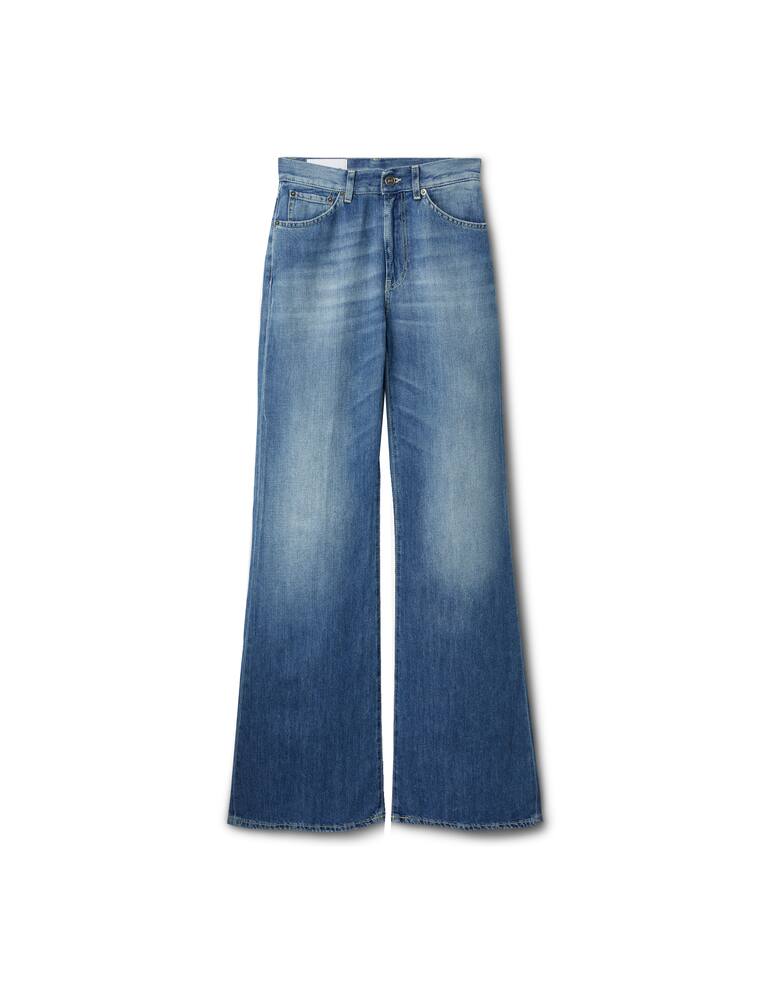 rinascente Dondup Jeans a gamba larga e vita alta - blu
