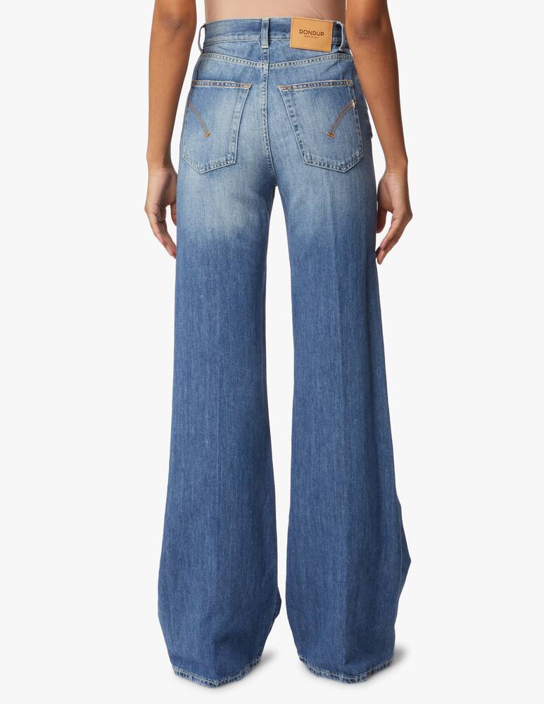 rinascente Dondup Jeans a gamba larga e vita alta - blu