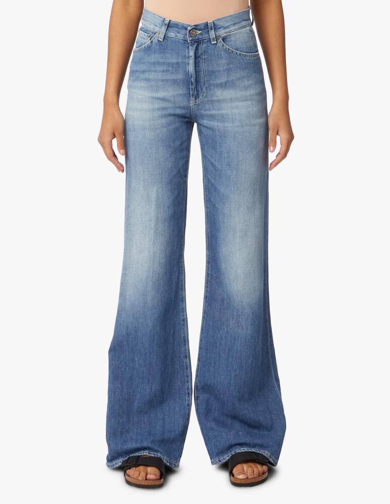rinascente Dondup Jeans a gamba larga e vita alta - blu