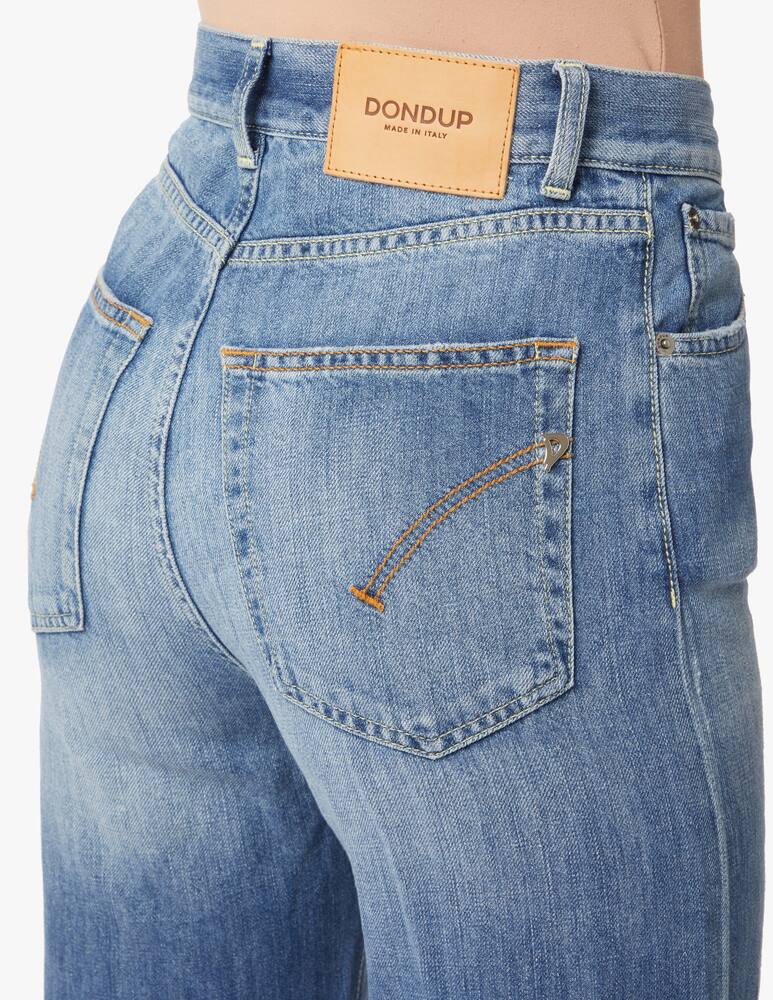 rinascente Dondup Jeans a gamba larga e vita alta - blu
